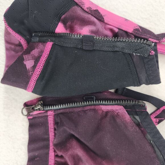 Lululemon Sweaty Endeavor Bra Blooming Pixie Raspberry Black Size 6 Run Support - Picture 5 of 7